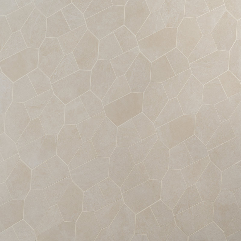 Monolithe 11,81 po X 19,68 po Carreau de mosaïque de plancher et de mur en porcelaine mate à motif organique (1,19 pieds carrés / chaque)
