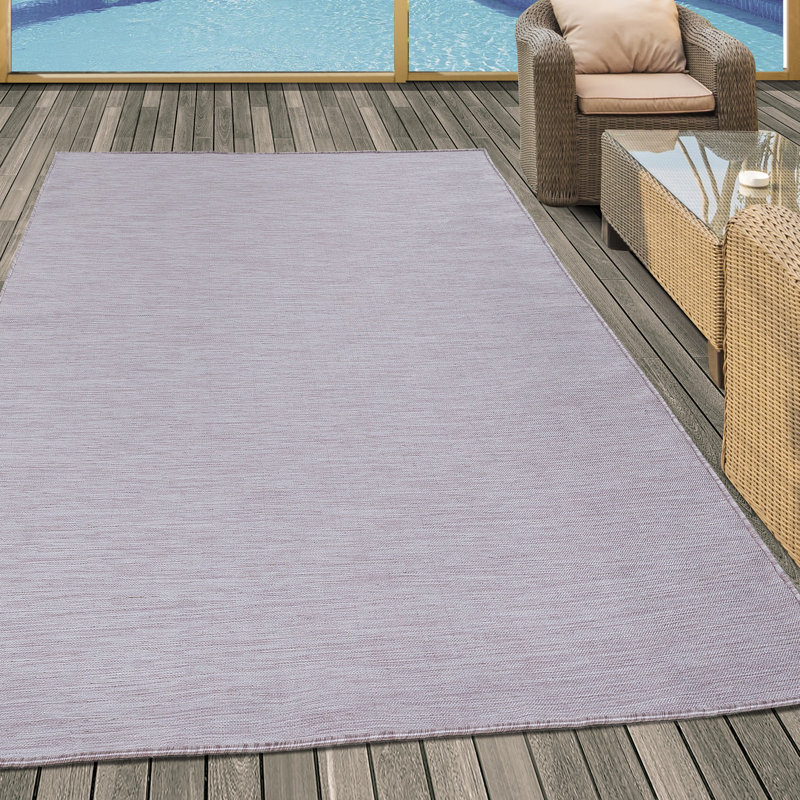 Oddger Solid Colour Flatweave Indoor / Outdoor Area Rug, Rectangular 160 x 230cm