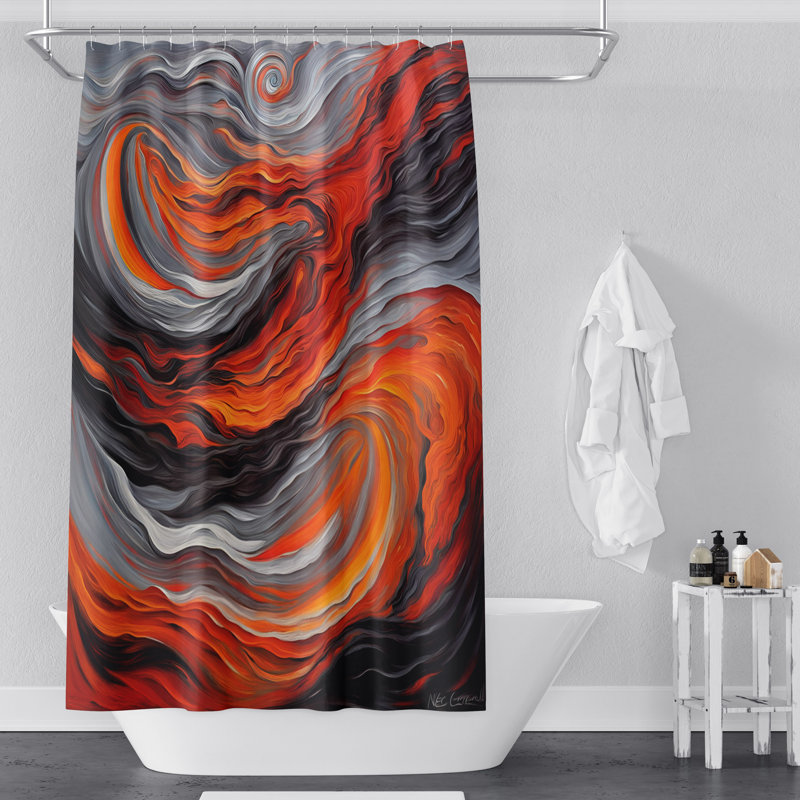 Rideau de douche abstrait, H 93 po x l 70 po