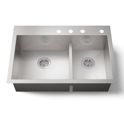 Vault 33" L x 22" W Drop-In Kitchen Sink with 3 Faucet Holes