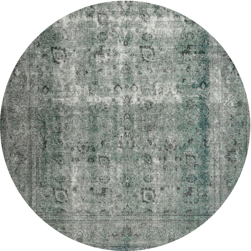 Tapis gris clair Deegan, Rond 3 pi