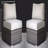 Wicker Sectional Armless Seats - Brown  Pk2