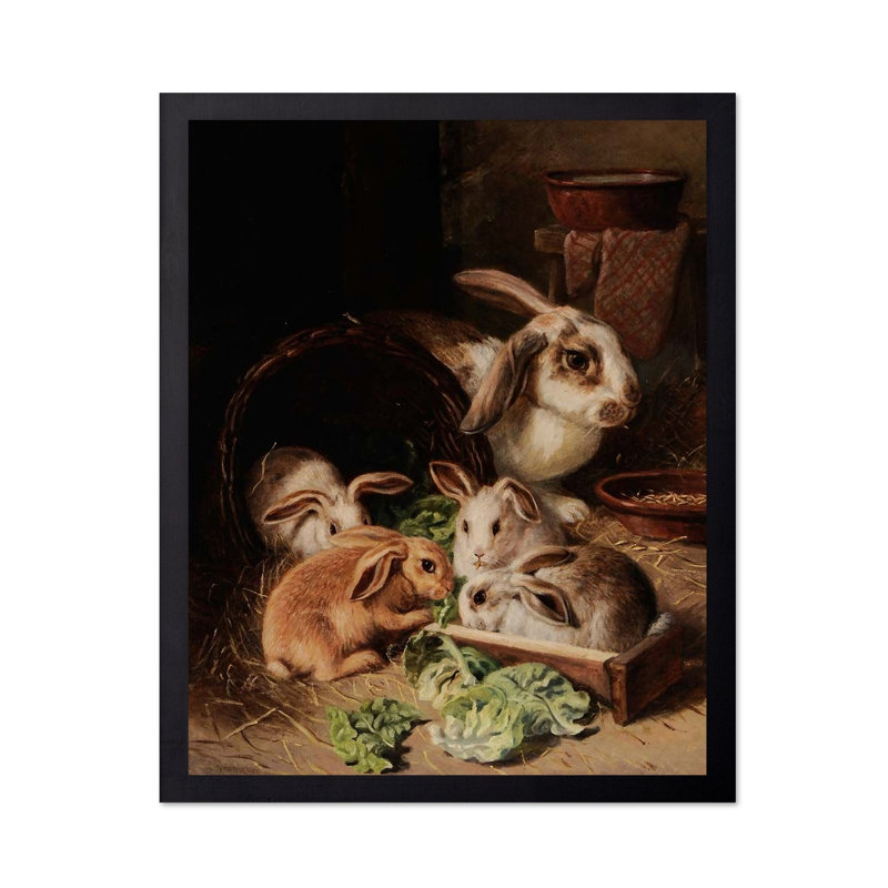 Une famille de lapins, H 08 po x l 10 po, Affiche, Sans cadre