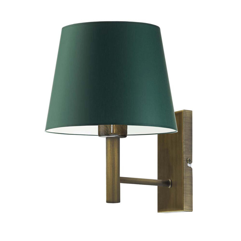 Axinia Steel Armed Sconce, Green, Antique Gold