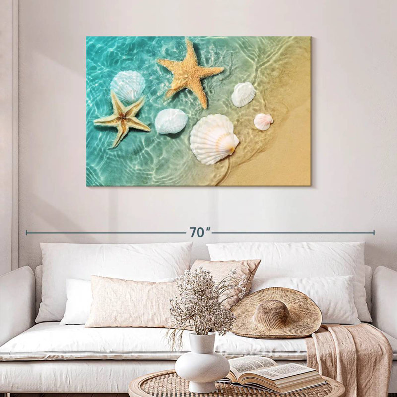 Étoile de mer et coquillages Alvord, H 30 po x l 45 po