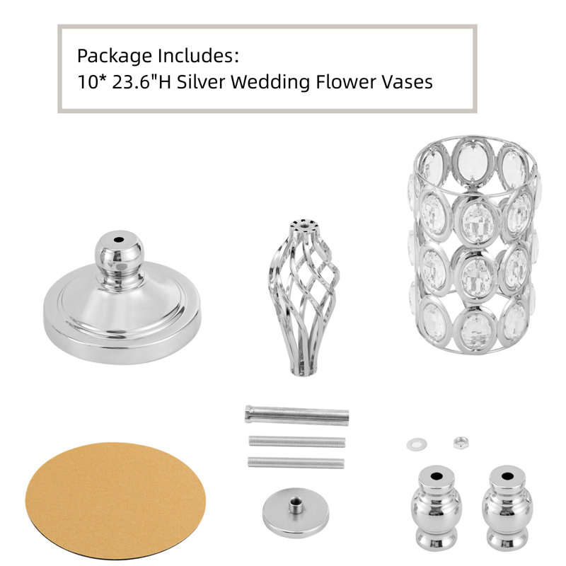 Metal Table Vase, Silver