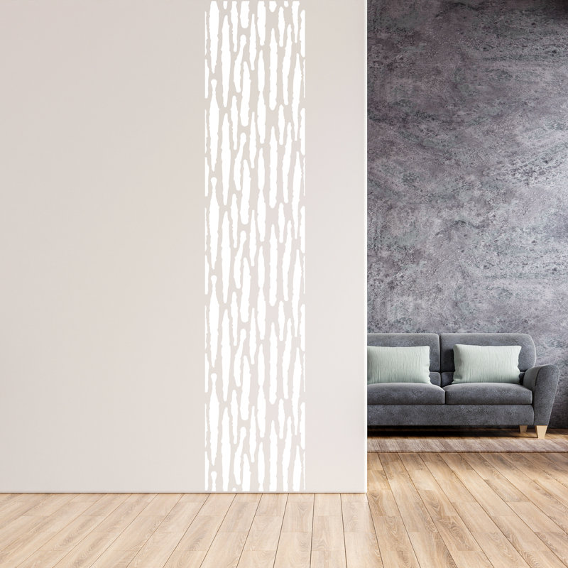 Abstract Non-Wall Damaging Wall Decal, White