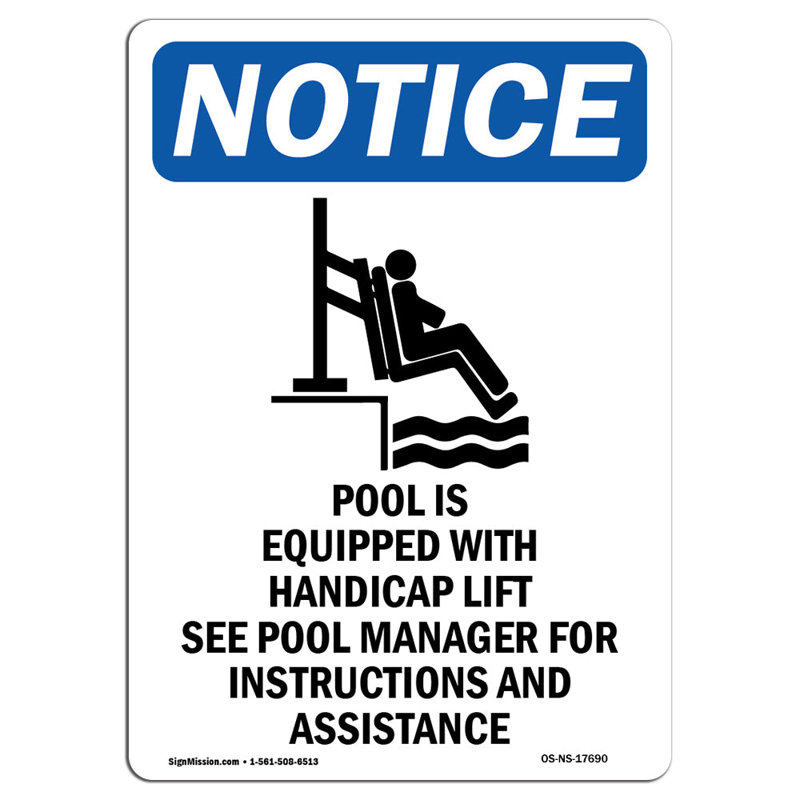 Enseigne de piscine équipée