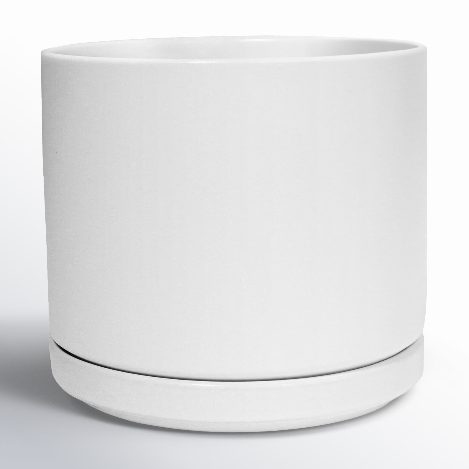 Cheryl 16" Ceramic Pot Planter, White, 6.1" H x 6.75" W x 6.75" D