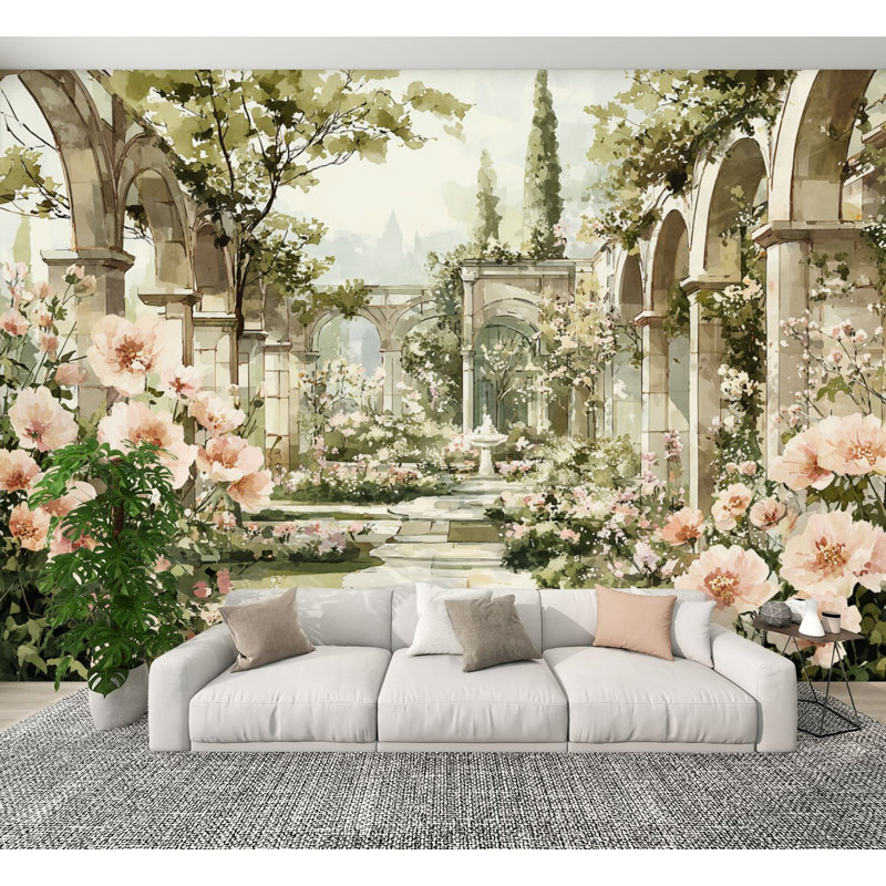 Papier peint auto-adhésif Spring Garden, L 144 po x l 100 po