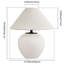 Lampes de table en céramique à base de porcelaine blanche à 1 lumière avec abat-jour en tissu 15,75 po Birdsboro-1581297954