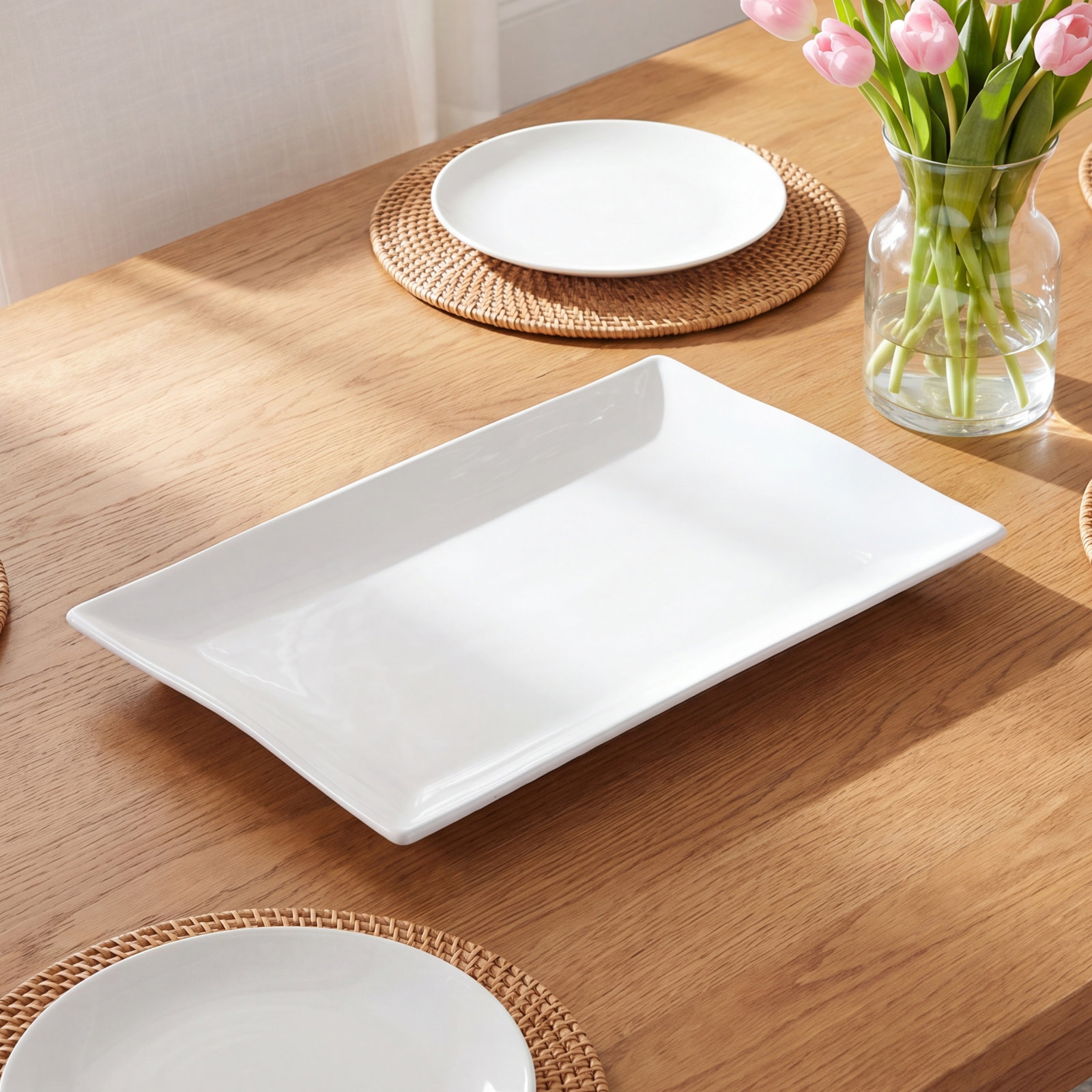 Fitz and Floyd Everyday White Porcelain Platter
