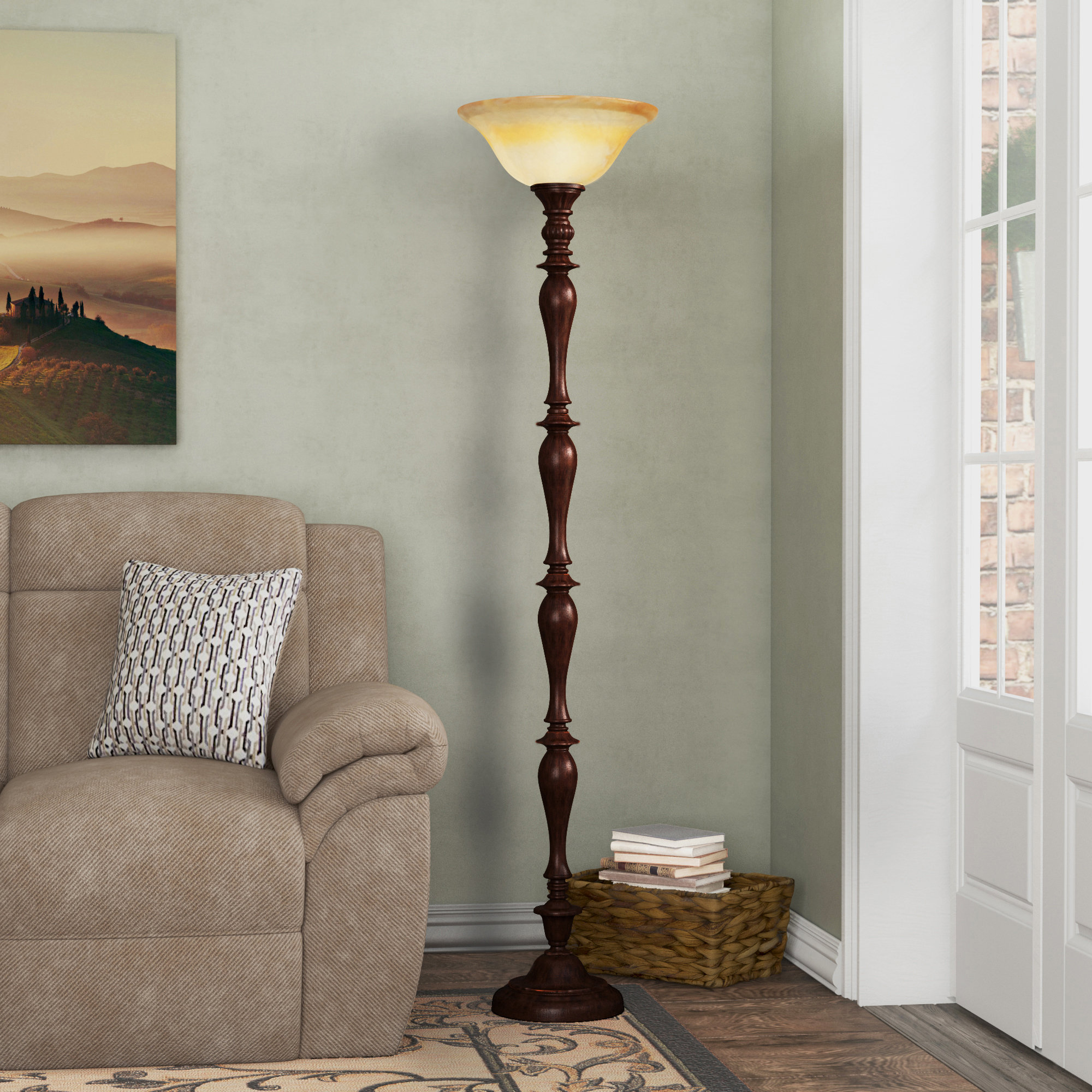 Fleur De Lis Living Claborn Eclectic 72" Torchiere Floor Lamp & Reviews ...