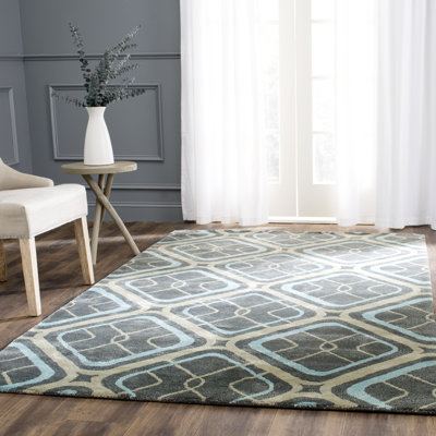 Leonidas Geometric Wool Hand Woven Area Rug