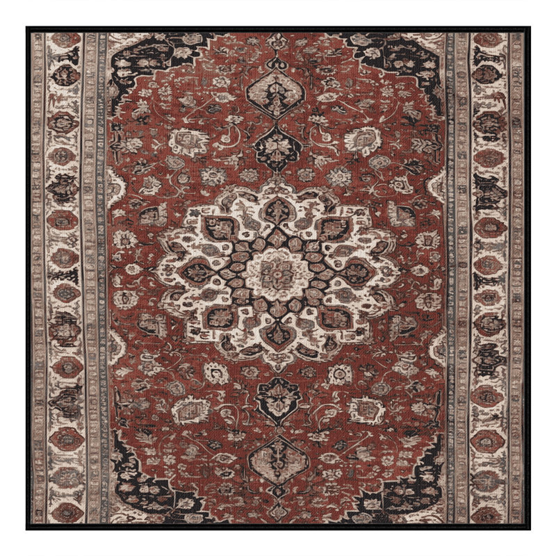 Tapis brun lavable à la machine, Carré 4 pi