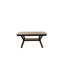 Mobilier de salle à manger de finition moderne, 7 pièces avec table en bois massif et 6 chaises rembourrées pour les meubles de maison, côté siège rectangulaire