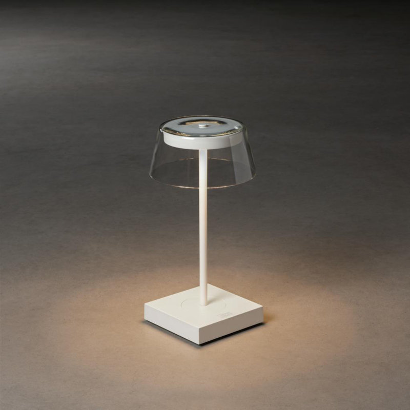 Scilla Cordless Table Lamp - USB Rechargeable, Dimmable LED, Elegant Design, White