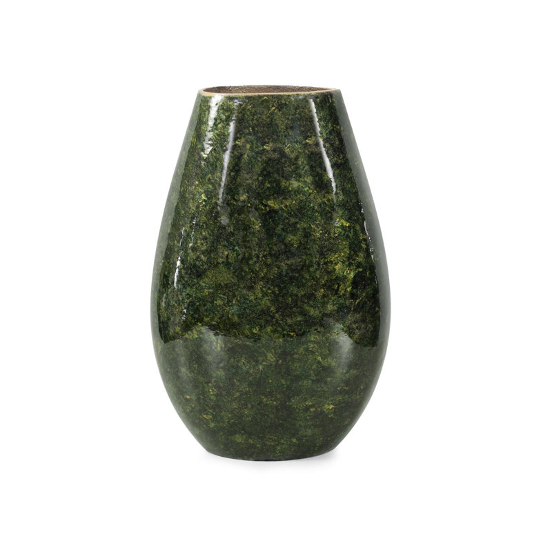 Renaldi Emerald Gold Torpedo Vase- Medium, 13" H x 8" W x 5" D