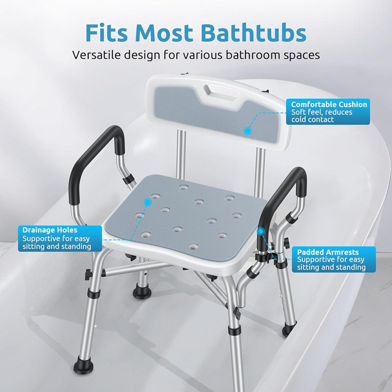 Shower Chair For Inside Shower, BRITULIF 550 Lbs Heavy Duty Show...