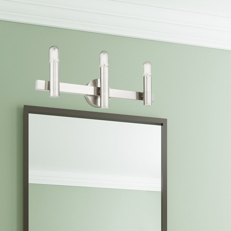 Éclairage pour salle de bain 3 lumières en chrome poli à intensité variable Annies, Nickel brossé