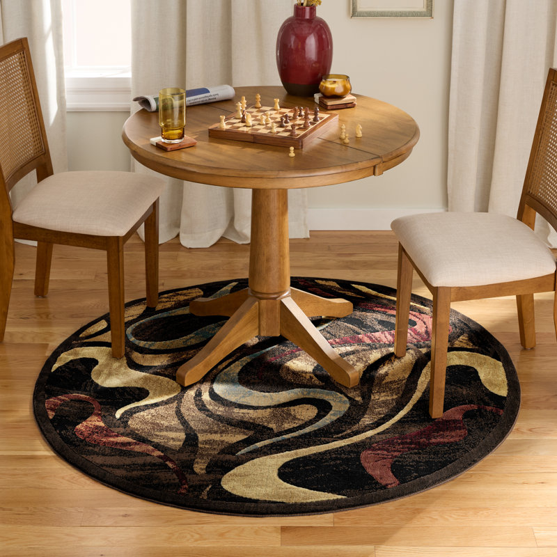 Roclin Abstract Indoor Rug, Round 5'2"