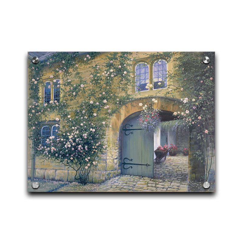 Cobblestone Courtyard par Charles, Sans cadre en plastique / acrylique, Pas de tapis, H 18 po x l 24 po