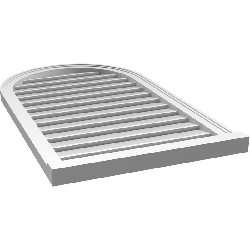 Round Top Surface Mount Signature Urethane Functional Gable Vent, Primed Tan, 40" H x 24" W x 2" D