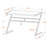 Aric White Finish Computer Desk with Z-Shaped Silver Metal Legs, 29.78" H X 47.76" W X 21.84" D