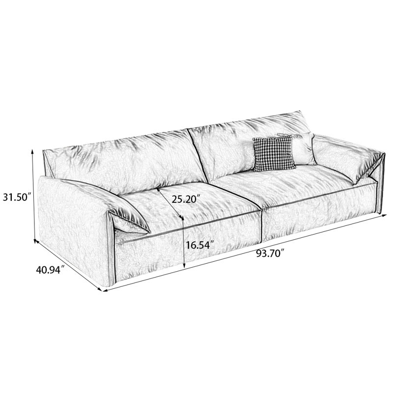 Coussin modulaire gris foncé 100% polyester, H 31,5 po x l 94,49 po x P 40,94 po, 3