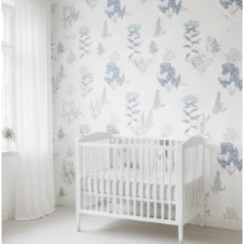 Rouleau de papier peint L 32,7 pi x l 20,5 po Allentown, Bleu bébé / Gris
