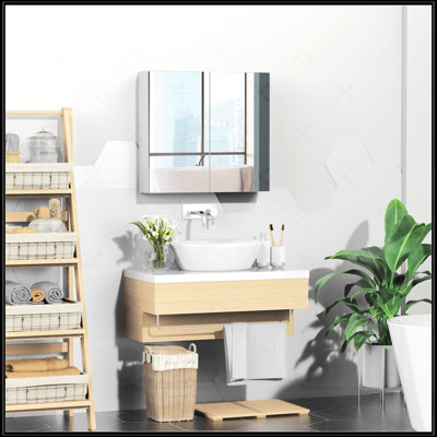 Kleankin Bathroom Mirrored Cabinet