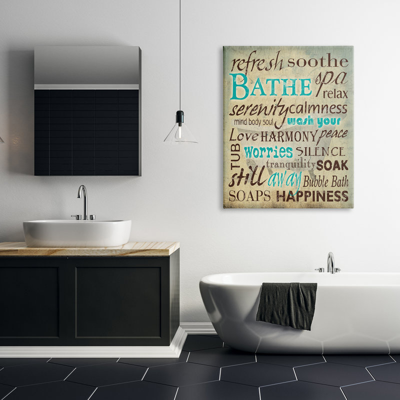 Bathe Was Your Worries, Toile tendue, L 36 po x H 48 po