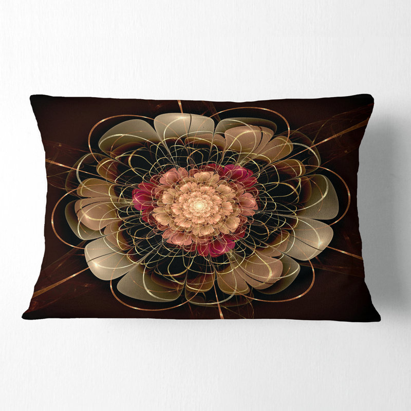 Coussin lombaire à motif floral fractal