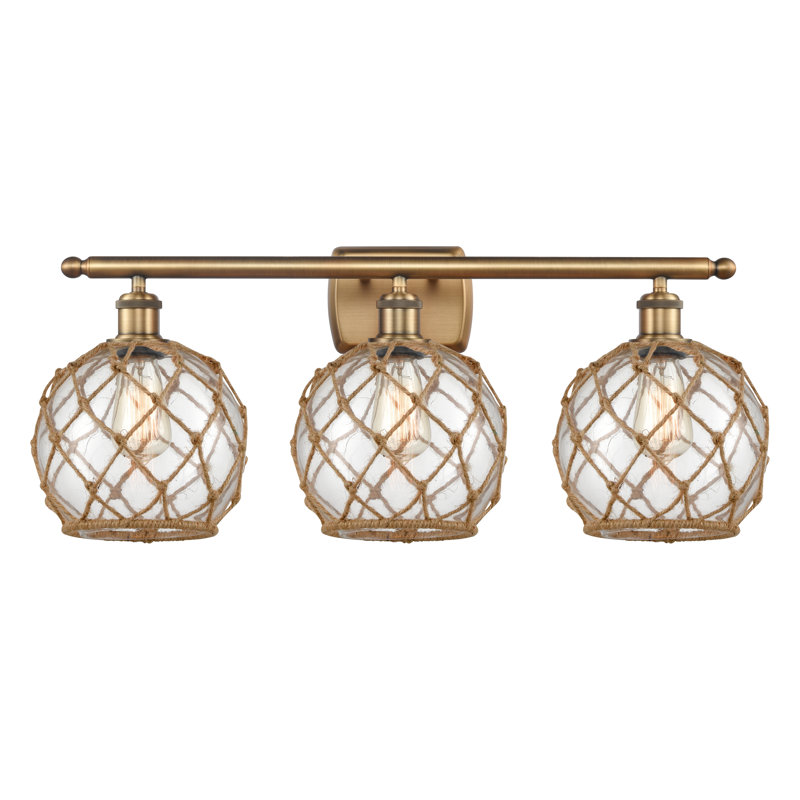Éclairage pour salle de bain 3 lumières à intensité variable Appling, Ampoule incandescente rétro de 60 watts, Clair/Brun
