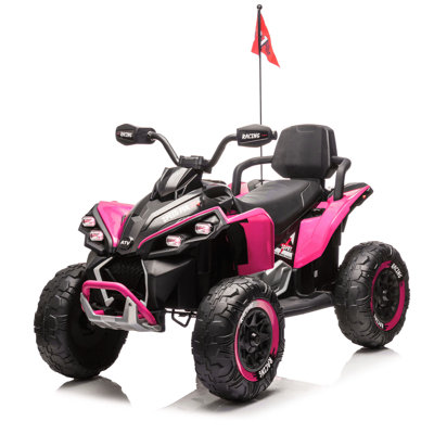24V Kids Ride On Electric XXXL ATV W/Parents Control,Four-Wheel Shock Absorber,English Storytelling Function,Music,Lights,USB,MP3,Power Display,Bluetooth,Speeds Of 1.24-3.73MPH For Kids Aged 3-12.