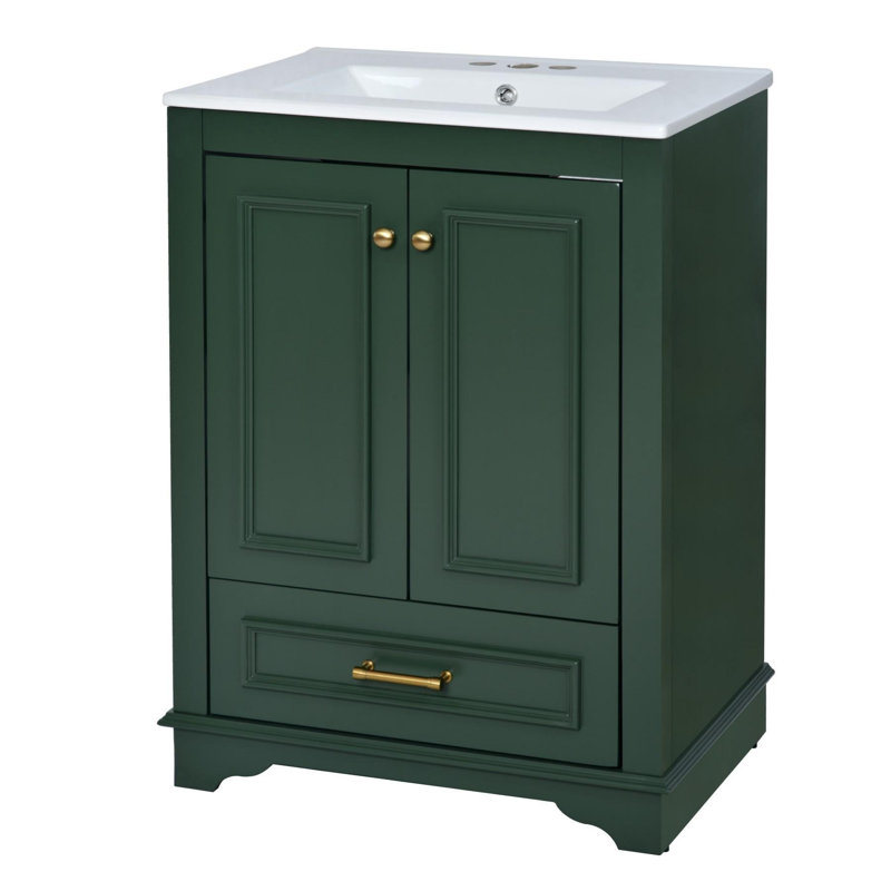 Meuble-lavabo 24 po avec lavabo en résine, Vert