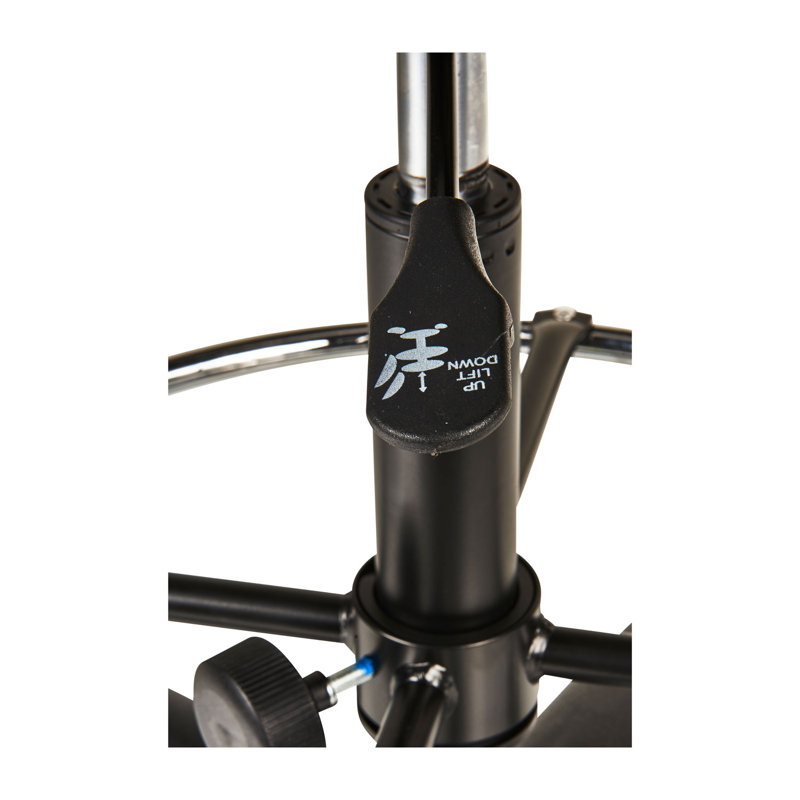 Adjustable Black Mesh Swivel Stool with Fixed Arms
