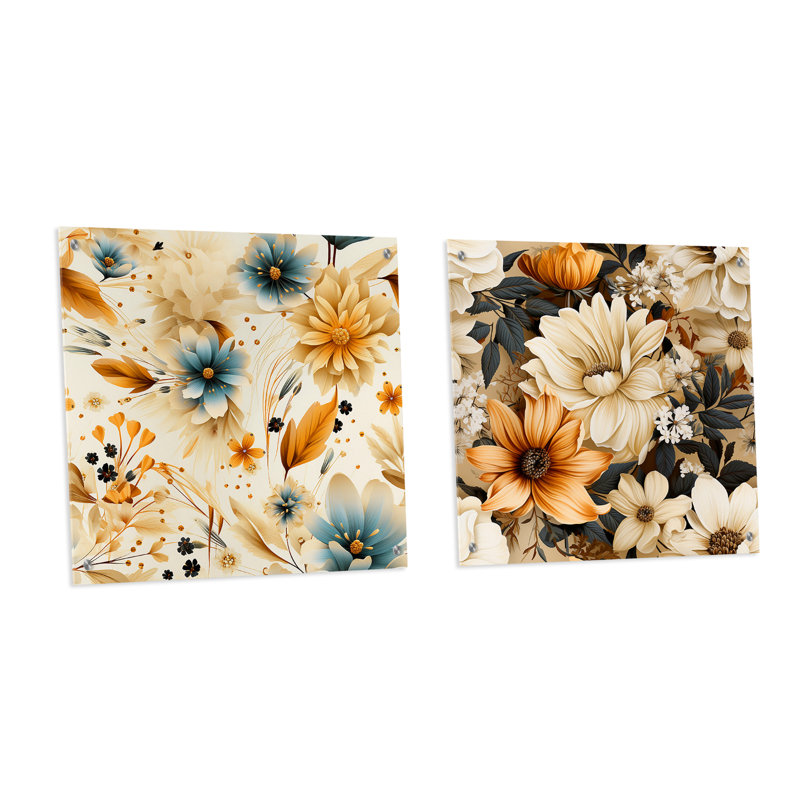 Campion - Ensemble de 2 art mural en verre acrylique, H 16 po x l 33 po