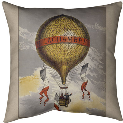 Hot Air Balloon Poster Throw Pillow