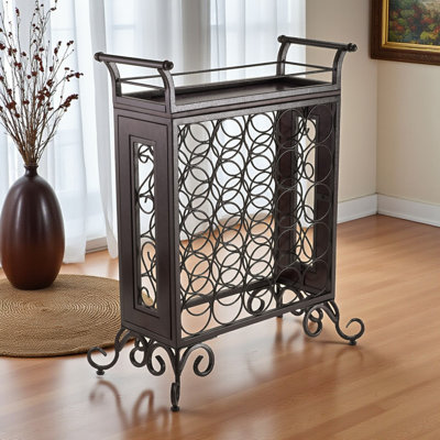 Guada 25 Bottle Wine Rack, Removable Tray in Antique Bronze