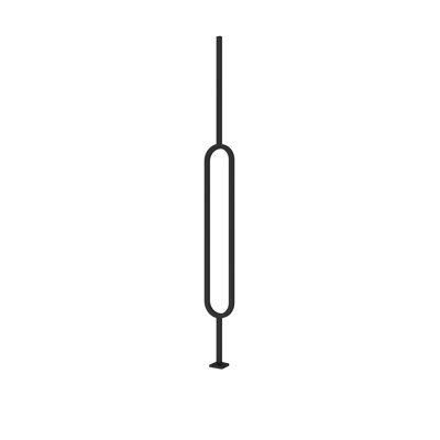 41in. x 1/2in. Arch Metal Baluster, Black