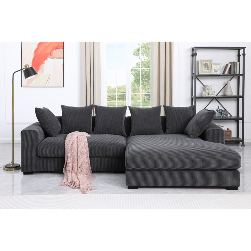 Canapé modulaire rembourré 3 pièces Modern Canapé Naomi, Gris foncé