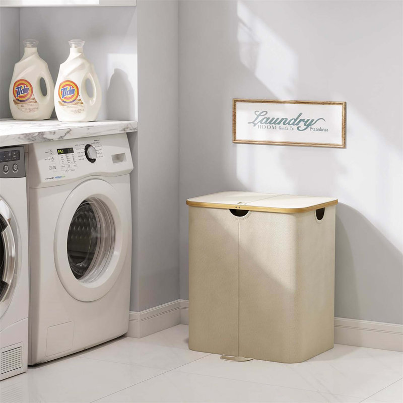 Bhargava Laundry Hamper with Handles, 60 x 53 x 38, Cream