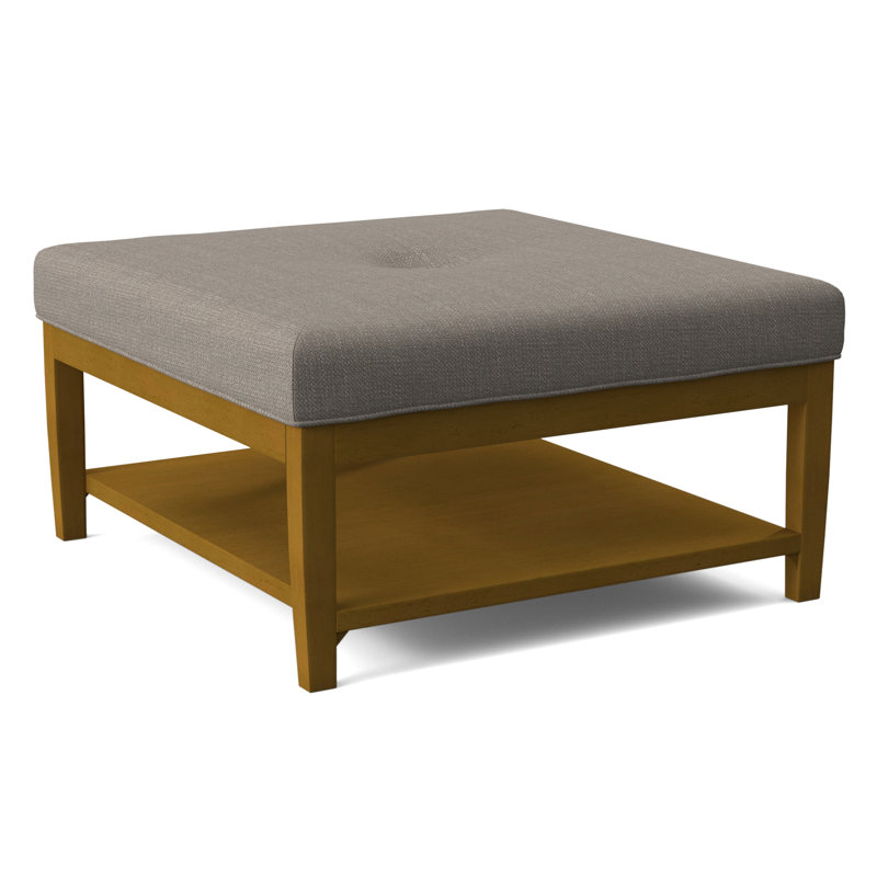 Hammond Square Ottoman, Antique Black Finish, Stone Crypton Performance; 0884-83