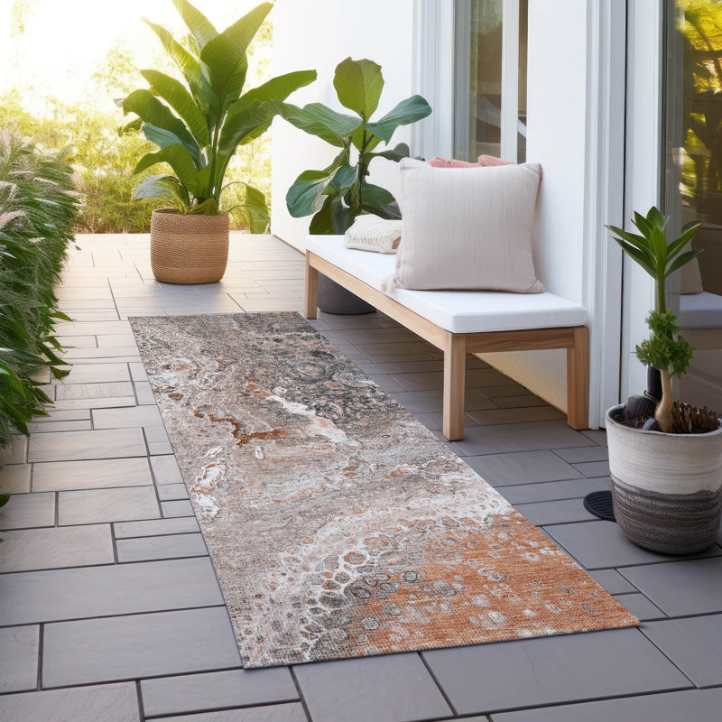 Tapis intérieur / extérieur Fayme, Tapis de couloir 2 pi 3 po x 7 pi 6 po