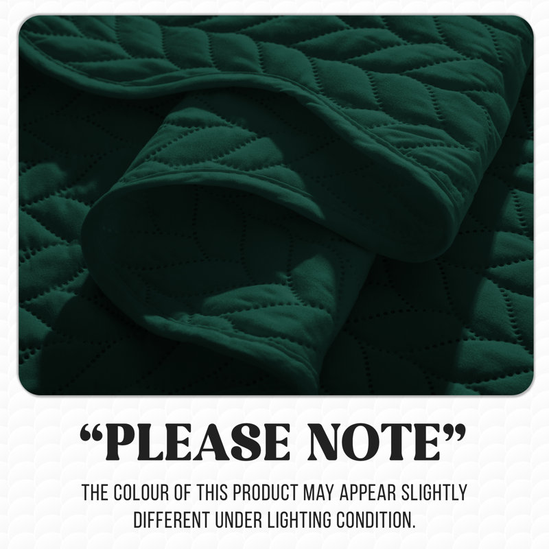 Ensemble de couvre-lit matelassé en microfibre embossée, Emerald, Full Comforter + 2 Standard Shams