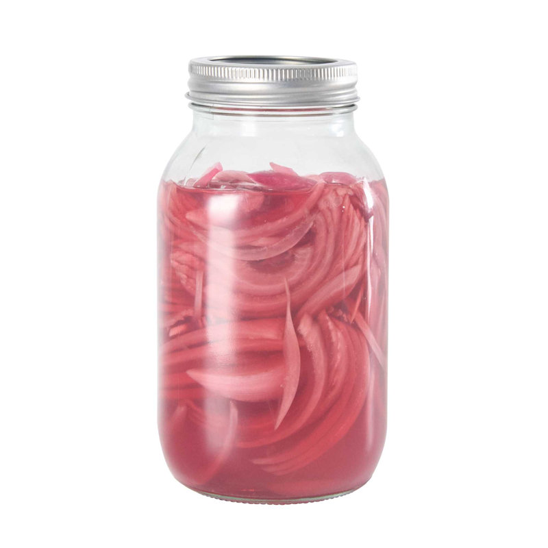  Pot Mason - 40 unités - Pot Mason en verre 32 oz Vetri, bouche régulière, parois lisses, avec couvercle et bande