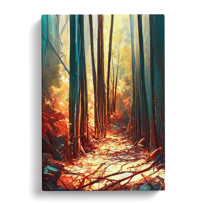 Painted Forest No.1 Abstract - Wrapped Canvas Painting, 76cm H x 50cm W x 3cm D