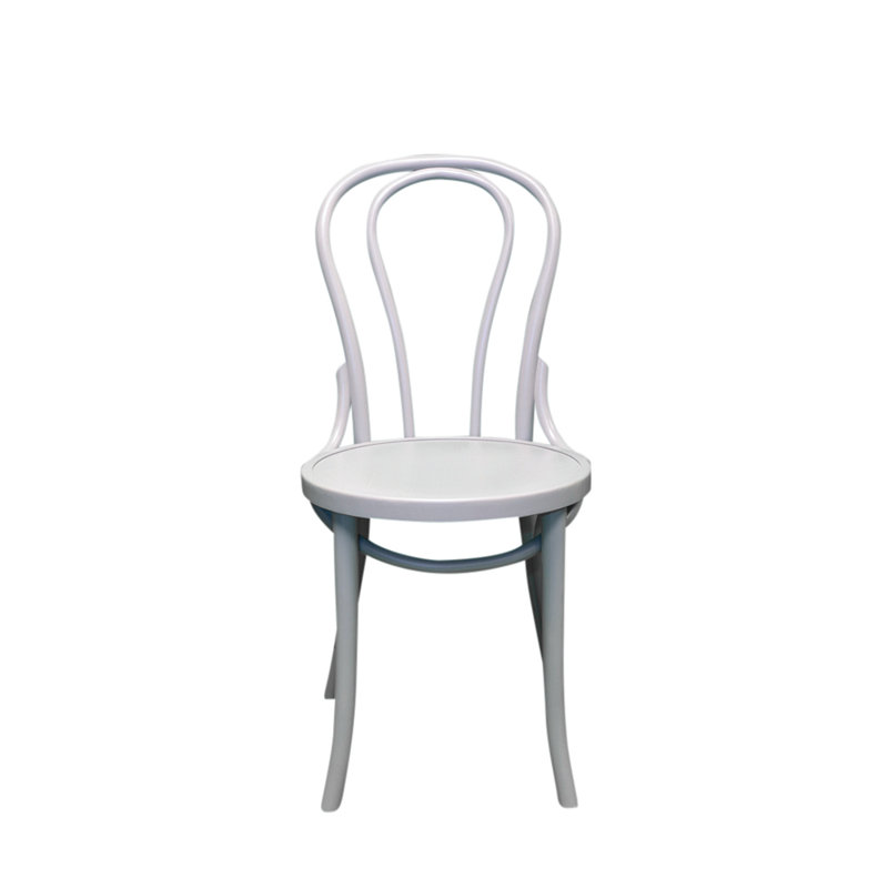 Springboro 43cm H Solid Wood Slat Back Stacking Side Chair, Grey