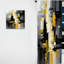 Abstrait géométrique noir et jaune abstrait V - Rideau moderne - Velours obscurcissant - 1 panneau-107592891